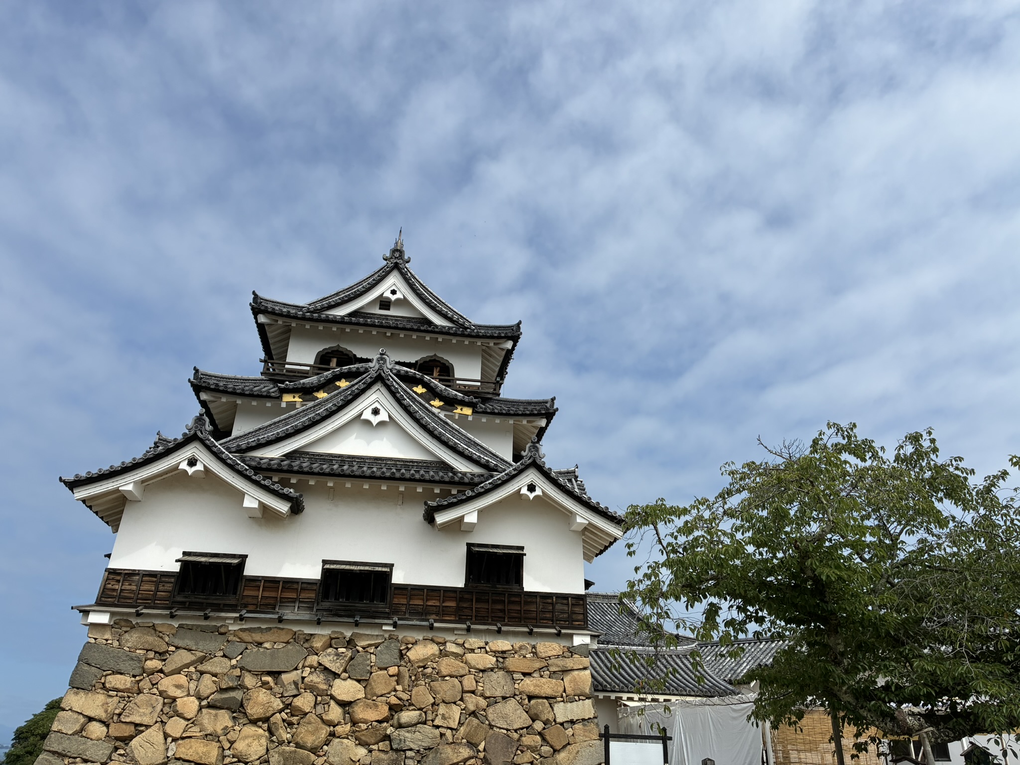 石垣の上に建つ国宝彦根城の天守
