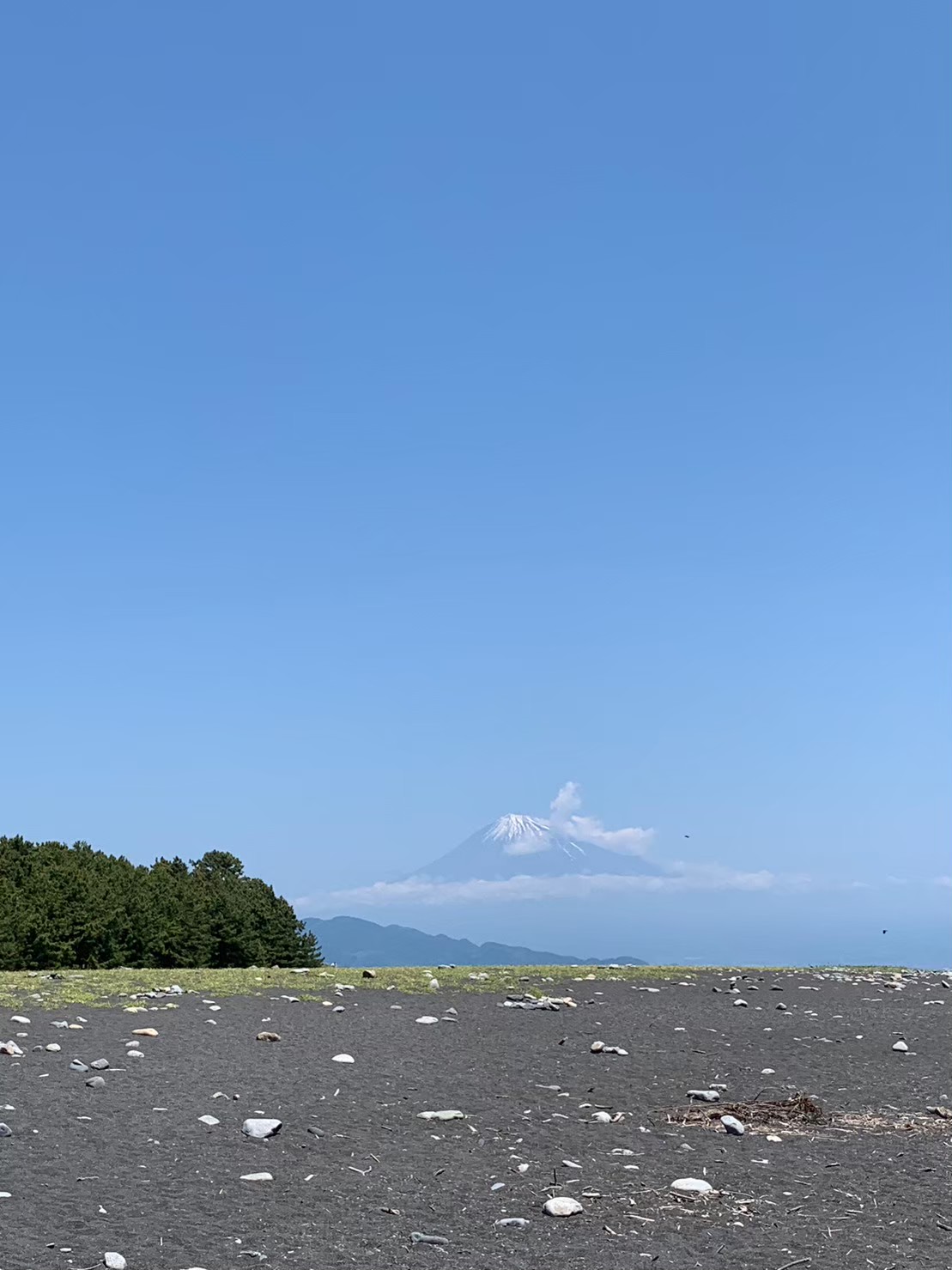 三保の松原の海岸から見える富士山