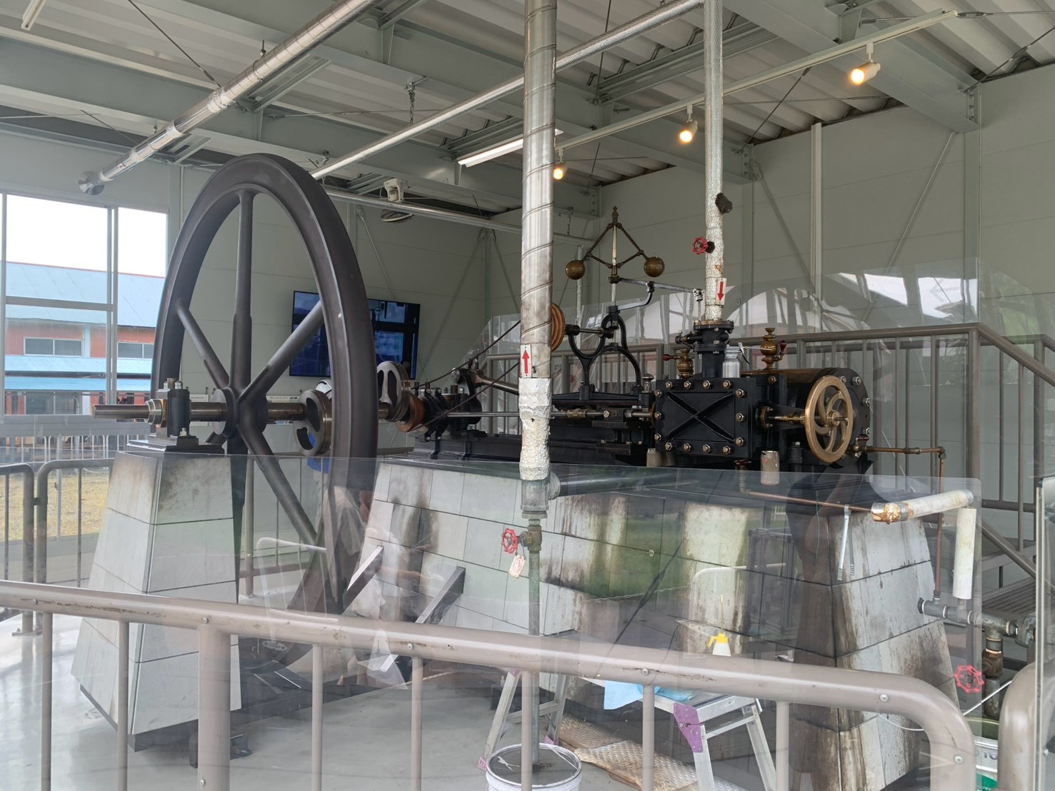 富岡製糸場に展示されているブリュナエンジンの復元機